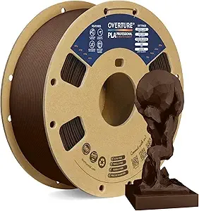 Overture OVERTURE PLA Plus (PLA+) Filament, Stronger & More Durable, Professional Toughness 3D Printer Filament 1kg (2.2lbs), High Precision +/-, Tangle-Free (Chocolate)