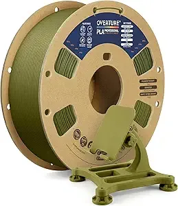 Overture OVERTURE PLA Plus (PLA+) Filament, Stronger & More Durable, Professional Toughness 3D Printer Filament 1kg (2.2lbs), High Precision +/-, Tangle-Free (Olive Green)