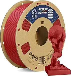 Overture OVERTURE PLA Plus (PLA+) Filament, Stronger & More Durable, Professional Toughness 3D Printer Filament 1kg (2.2lbs), High Precision +/-, Tangle-Free (Fresh Red)