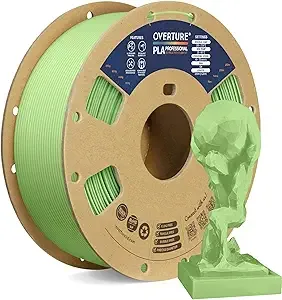 Overture OVERTURE PLA Plus (PLA+) Filament, Stronger & More Durable, Professional Toughness 3D Printer Filament 1kg (2.2lbs), High Precision +/-, Tangle-Free (Light Green)