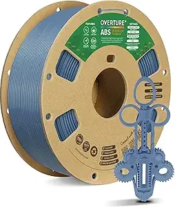 Overture OVERTURE ABS Filament, High Strength & Heat-Resistant 3D Printer Filament, Low Warping, Excellent Durability, ABS 1kg (2.2lbs) Cardboard Spool, High Precision +/- (Slate Gray)