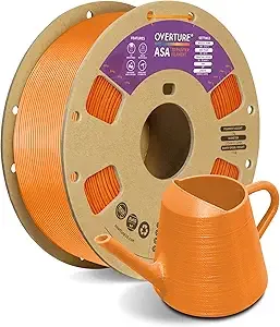 Overture OVERTURE ASA Filament, 1kg Spool (2.2lbs) 3D Printer Filament, Premium Anti-UV, ASA Filament Perfect for Printing Outdoor Functional Parts, Dimensional Accuracy +/- (Orange)