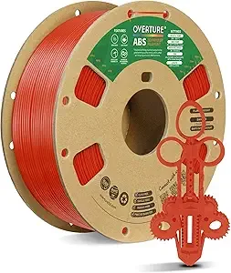 Overture OVERTURE ABS Filament, High Strength & Heat-Resistant 3D Printer Filament, Low Warping, Excellent Durability, ABS 1kg (2.2lbs) Cardboard Spool, High Precision +/- (Dark Red)