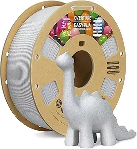 Overture OVERTURE Easy PLA 3D Printer Filament, 1kg PLA Cardboard Spool (2.2lbs), Dimensional Accuracy +/-, Fit Most FDM Printer (Easy Rock White)