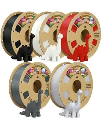Overture OVERTURE Easy PLA丨 3D Printer Filament, 5kg Cardboard Spool (11lbs), Dimensional Accuracy +/-, Fit Most FDM Printer (Black&White&Red&Rock White&Space Gray)