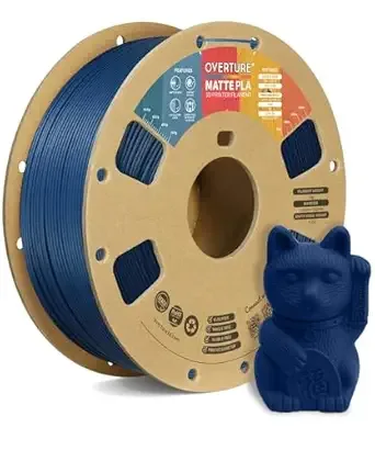 Overture OVERTURE Matte PLA 3D Printer Filament, Matt Surface & Low Warping Filament 1kg Spool (2.2 lbs), Accuracy +/-, Fit Most FDM Printers (Matte Navy Blue)