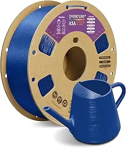 Overture OVERTURE ASA Filament, 1kg Spool (2.2lbs) 3D Printer Filament, Premium Anti-UV, ASA Filament Perfect for Printing Outdoor Functional Parts, Dimensional Accuracy +/- (Dimond Blue)