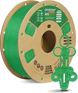 Overture OVERTURE ABS Filament, High Strength & Heat-Resistant 3D Printer Filament, Low Warping, Excellent Durability, ABS 1kg (2.2lbs) Cardboard Spool, High Precision +/- (Green)