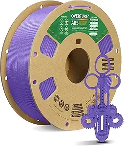 Overture OVERTURE ABS Filament, High Strength & Heat-Resistant 3D Printer Filament, Low Warping, Excellent Durability, ABS 1kg (2.2lbs) Cardboard Spool, High Precision +/- (Diamond Purple)