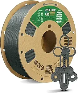 Overture OVERTURE ABS Filament, High Strength & Heat-Resistant 3D Printer Filament, Low Warping, Excellent Durability, ABS 1kg (2.2lbs) Cardboard Spool, High Precision +/- (Diamond Gray)
