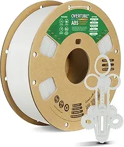 Overture OVERTURE ABS Filament, High Strength & Heat-Resistant 3D Printer Filament, Low Warping, Excellent Durability, ABS 1kg (2.2lbs) Cardboard Spool, High Precision +/- (Natural)