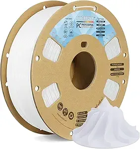 Overture OVERTURE PC Professional Filament, Cardboard Spool, 1kg(2.2lbs), Dimensional Accuracy Probability +/-, Fit Most FDM Printer (White)