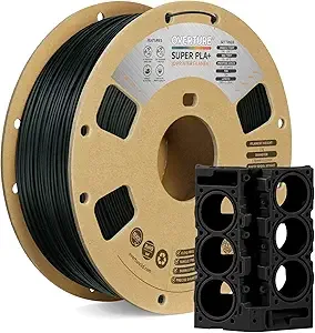 Overture OVERTURE Super PLA+ Filament, Toughness Enhanced PLA Plus, Professional Toughness 3D Printer Filament 1kg (2.2lbs), High Precision +/- (Black)