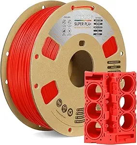 Overture OVERTURE Super PLA+ Filament, Toughness Enhanced PLA Plus, Professional Toughness 3D Printer Filament 1kg (2.2lbs), High Precision +/- (Red)