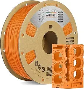 Overture OVERTURE Super PLA+ Filament, Toughness Enhanced PLA Plus, Professional Toughness 3D Printer Filament 1kg (2.2lbs), High Precision +/- (Orange)
