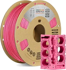 Overture OVERTURE Super PLA+ Filament, Toughness Enhanced PLA Plus, Professional Toughness 3D Printer Filament 1kg (2.2lbs), High Precision +/- (Pink)