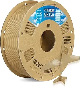 Overture OVERTURE Air PLA Filament, Pre-Foamed PLA Low-Density, Lightweight PLA, Cardboard Spool, 0.82kg(1.8lbs), Dimensional Accuracy +/- (Air Wood)