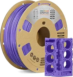 Overture OVERTURE Super PLA+ Filament, Toughness Enhanced PLA Plus, Professional Toughness 3D Printer Filament 1kg (2.2lbs), High Precision +/- (Purple)