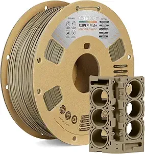 Overture OVERTURE Super PLA+ Filament, Toughness Enhanced PLA Plus, Professional Toughness 3D Printer Filament 1kg (2.2lbs), High Precision +/- (Light Brown)