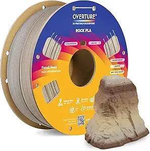 Overture OVERTURE Rock PLA Filament, Marble PLA 3D Printer Filament 1kg Spool (2.2lbs), Dimensional Accuracy +/-, Fit Most FDM Printer (Fossil Rock)