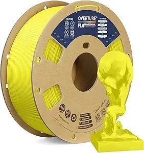 Overture OVERTURE PLA Plus (PLA+) Filament PLA Professional Toughness Enhanced PLA Roll, Cardboard Spool, Premium PLA 1kg(2.2lbs), Dimensional Accuracy 99% Probability +/- (Highlight Yellow)