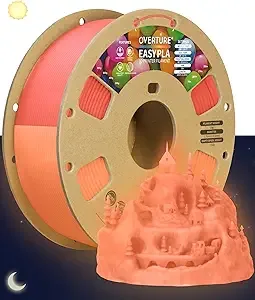 Overture OVERTURE Glow PLA Filament 3D Printer Filament, 1kg Spool (2.2lbs), Dimensional Accuracy +/-, Fit Most FDM Printer (Glow Red)