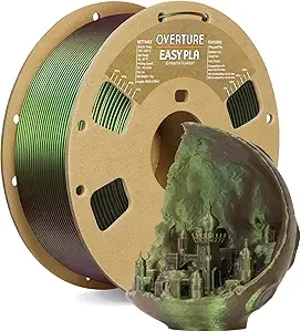 Overture OVERTURE Color Changeable PLA 3D Printer Filament Green Starlight PLA, 1kg Cardboard Spool (2.2lbs), Dimensional Accuracy +/-, Fit Most FDM Printer (Shimmer Bronze)