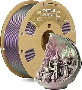 Overture OVERTURE Color Changeable PLA 3D Printer Filament Purple Starlight PLA, 1kg Cardboard Spool (2.2lbs), Dimensional Accuracy +/-, Fit Most FDM Printer (Shimmer Purple)