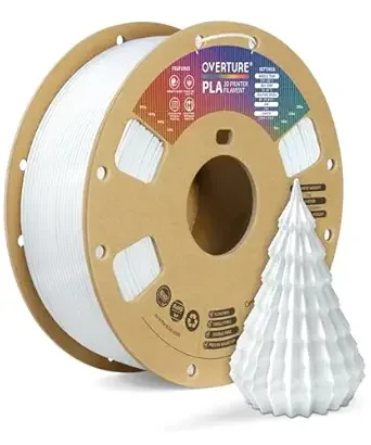 Overture OVERTURE High Speed PLA Filament, Neatly Wound 3D Printer Filament 1kg Spool (2.2lbs) Rapid PLA, Dimensional Accuracy +/-, Fit Most FDM 3D Printers (Cold White)