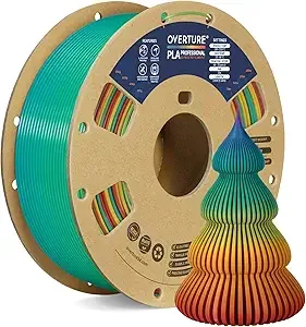Overture OVERTURE PLA Plus (PLA+) Filament, Stronger & More Durable, Professional Toughness 3D Printer Filament 1kg (2.2lbs), High Precision +/-, Tangle-Free (Sunset Rainbow)