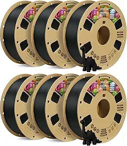 Overture OVERTURE 6KG Bundle Easy PLA 3D Printer Filament, 6 Pack 1kg Spool (2.2lbs), Dimensional Accuracy +/-, Fit Most FDM Printe (Easy Black*6)
