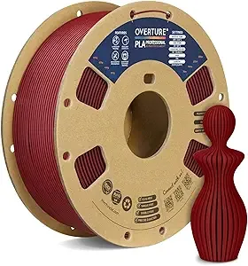 Overture OVERTURE PLA Plus (PLA+) Filament, Stronger & More Durable, Professional Toughness 3D Printer Filament 1kg (2.2lbs), High Precision +/-, Tangle-Free(Wine)