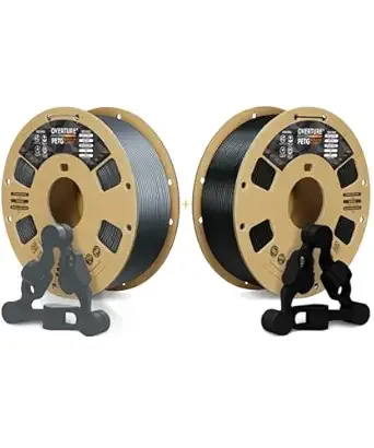 Overture OVERTURE 3D Printer Filament 2kg, PETG Filament Fit Most FDM 3D Printers, 1kg per Spool, Pack of 2, PETG Space Gray+PETG Black