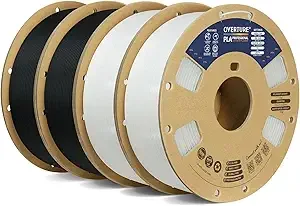 Overture OVERTURE 4KG Bundle PLA Plus (PLA+) Filament, Stronger & More Durable, Professional Toughness 3D Printer Filament 1kg (2.2lbs) 4 Pack, High Precision +/-, Tangle-Free (Black*2 & White*2)