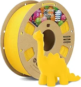 Overture OVERTURE Easy PLA 3D Printer Filament, 1kg PLA Cardboard Spool (2.2lbs), Dimensional Accuracy +/-, Fit Most FDM Printer (Easy Yolk Yellow)