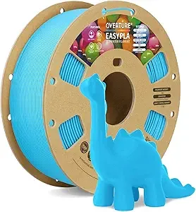 Overture OVERTURE Easy PLA 3D Printer Filament, 1kg PLA Cardboard Spool (2.2lbs), Dimensional Accuracy +/-, Fit Most FDM Printer (Easy Sky Blue)