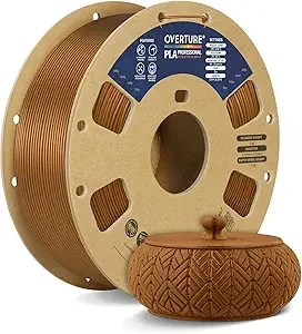 Overture OVERTURE PLA Plus (PLA+) Filament, Stronger & More Durable, Professional Toughness 3D Printer Filament 1kg (2.2lbs), High Precision +/-, Tangle-Free (Copper)