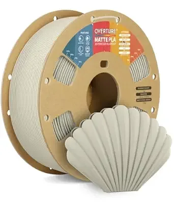 Overture OVERTURE Matte PLA 3D Printer Filament, Matt Surface & Low Warping Filament 1kg Spool (2.2 lbs), Accuracy +/-, Fit Most FDM Printers (Matte Beige)