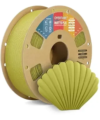 Overture OVERTURE Matte PLA 3D Printer Filament, Matt Surface & Low Warping Filament 1kg Spool (2.2 lbs), Accuracy +/-, Fit Most FDM Printers (Matte Bamboo Green)