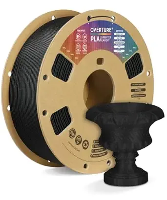 Overture OVERTURE PLA Filament, Neatly Wound 3D Printer Filament 1kg Spool (2.2lbs), Dimensional Accuracy +/-, Fit Most FDM 3D Printers (Sparkle Black)