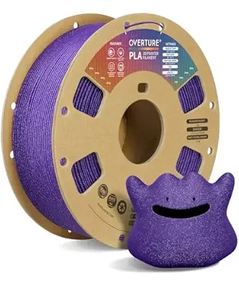 Overture OVERTURE PLA Filament, Neatly Wound 3D Printer Filament 1kg Spool (2.2lbs), Dimensional Accuracy +/-, Fit Most FDM 3D Printers (Sparkle Purple)