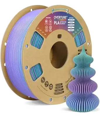 Overture OVERTURE Rainbow PLA Filament, Neatly Wound 3D Printer Filament 1kg Spool (2.2lbs), Dimensional Accuracy +/-, Fit Most FDM 3D Printers (Northern Lights)