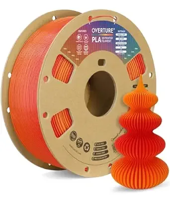 Overture OVERTURE Rainbow PLA Filament, Neatly Wound 3D Printer Filament 1kg Spool (2.2lbs), Dimensional Accuracy +/-, Fit Most FDM 3D Printers(Tequila Sunrise)