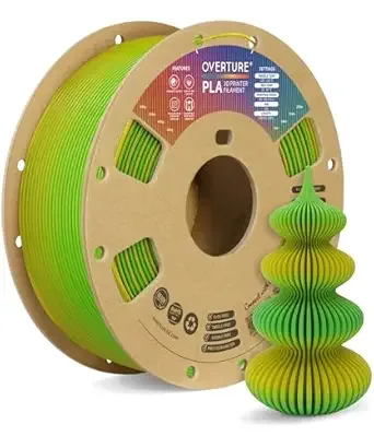 Overture OVERTURE Rainbow PLA Filament, Neatly Wound 3D Printer Filament 1kg Spool (2.2lbs), Dimensional Accuracy +/-, Fit Most FDM 3D Printers (Avocado)