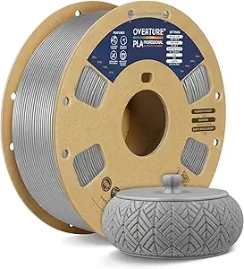 Overture OVERTURE PLA Plus (PLA+) Filament, Stronger & More Durable, Professional Toughness 3D Printer Filament 1kg (2.2lbs), High Precision +/-, Tangle-Free (Moonlight Silver)