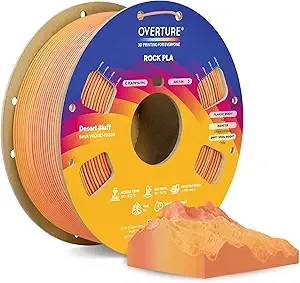 Overture OVERTURE Rock PLA Filament, Marble PLA 3D Printer Filament 1kg Spool (2.2lbs), Dimensional Accuracy +/-, Fit Most FDM Printer (Desert Bluff)