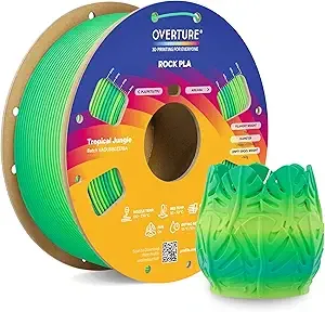 Overture OVERTURE Rock PLA Filament, Marble PLA 3D Printer Filament 1kg Spool (2.2lbs), Dimensional Accuracy +/-, Fit Most FDM Printer (Tropical Jungle)