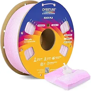 Overture OVERTURE Rock PLA Filament, Marble PLA 3D Printer Filament 1kg Spool (2.2lbs), Dimensional Accuracy +/-, Fit Most FDM Printer (Pink Lake)