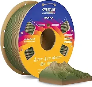 Overture OVERTURE Rock PLA Filament, Marble PLA 3D Printer Filament 1kg Spool (2.2lbs), Dimensional Accuracy +/-, Fit Most FDM Printer (Alpine Forest)