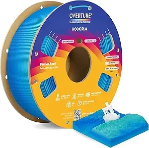 Overture OVERTURE Rock PLA Filament, Marble PLA 3D Printer Filament 1kg Spool (2.2lbs), Dimensional Accuracy +/-, Fit Most FDM Printer (Barrier Reef)